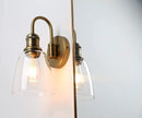 Yosoan 1-Light Brass Modern Vintage Indoor Wall Sconce, Vanity Single Luxury Hardwired Retro Textured Clear Oval Cone Glass Shade with Industrial Gooseneck Curved Rod Bathroom Lamp(Antique) by CozyNest Decor
