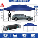 COBIZI 10x20 Pop up Canopy Heavy Duty Without Sidewalls, Easy Set-up Commercial Outdoor Party, 100% Waterproof Wedding Canopy Gazebo, 3 Height Adjustable with Wheeled Bag, Dark Blue by GreenHaven Gardens