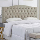 24KF Upholstered Tufted Button Linen Fabric Headboard,Comfortable Fashional Headboard Queen/Full Size,Linen by CozyNest Decor
