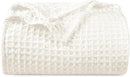 PHF Ultra Soft Waffle Weave Blanket Twin Size 66"x 90"- Washed Lightweight Breathable Cozy Woven Blanket for Bed - Aesthetic Decor for Couch Bedding Sofa Home Car - Coconut White by CozyNest Decor