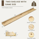 Floating Shelves for Wall, Picture Ledge Shelf 55 Inch Solid Wood Set of 2, Rustic Wall Shelves with Lip, Kids Bookshelf, Photo & Picture Live Edge Floating Shelves for Bedroom, Living Room, Kitchen by CozyNest Decor