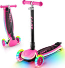 ZIFFY 3-Wheel Light-Up Kids Scooter, Kids Balance Scooter for Boys Girls with 20 Dynamic LED Lights, 4 Adjustable Height, Lean-to-Steer Design with Anti-Slip Wide Surface for Stability - Up to 110LBS by TinyTreasures Baby Boutique