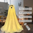 DAZONGE Halloween Decorations, Light-Up Freestanding Spooky Ghost Dog with Remote String Lights Battery Operated, Halloween Ghost Dog for Front Door Porch Yard Lawn Home Party by CozyNest Decor