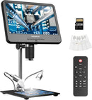 Andonstar AD210 10.1 Inch LCD Digital Microscope for Adults, Soldering Microscope for Electronics Repair, Coin Microscope Camera Full View for Error Coins with Light, Biological Slides Kit, 32G Card by TinyTreasures Baby Boutique