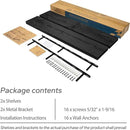 BGMG Wood Floating Shelves 48 inch, Wide Rustic Wooden Wall Shelves for Bathroom Living Room Bedroom Kitchen Farmhouse Set of 2-48x 6.7 x1.25 inch- Black by CozyNest Decor