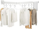 Foldable Clothes Drying Rack, 2 Fold Laundry Drying Rack Wall Mount, [No Drilling] Folding & Durable Space Saver for Laundry, Balcony, Bathroom, Patio, Dormitory, Apartment-White by CozyNest Decor