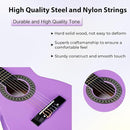 ADM Beginner Acoustic Classical Guitar 30 Inch Nylon Strings Wooden Guitar Bundle Kit for Kid Boy Girl Student Youth Guitarra Online Lessons with Gig Bag, Strap, Tuner, Strings, Picks, Purple by TinyTreasures Baby Boutique