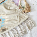 CASAAGUSTO Boho Throw Blanket - Green and Beige Decorative Blankets with Tassel, Printed Flannel Bohemian Blanket for Chair, Bed, Sofa, Couch(50 * 60, Green and Beige) by CozyNest Decor