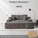ovios 81" Oversized Sectional Double Lounge Chaise with Cloud Plush Sofa Bed, No Assembly Required, Fluffy Modern Sleeper Loveseat Chair for Indoor Living Room Bedroom Reading, Grey (Corduroy Fabric) by CozyNest Decor