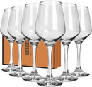 Clear Wine Glasses Set of 6-14oz Long Stem Wine Glass, Pretty Crystal Glassware, Hand Blown Goblets Drinkware, Unique Stemware Wine Glass Holiday Gift Set by CozyNest Decor