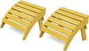 KINGYES Folding Adirondack Ottomans Set of 2 for Adirondack Chair, Yellow by CozyNest Decor