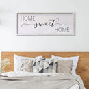 Home Sweet Home Sign Wall Decor 40"x15" Above Bed Living Room Large Wooden Framed Family Plaques Art (White) by CozyNest Decor