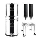 Gravity Water Filter System - 1.5 Gallons NSF Certified AISI 304 Stainless Steel Water Filter with 2 Smart (Black) Carbon Filter Elements & Free Stainless Steel Stand and Spigot (1.5G) by CozyNest Decor