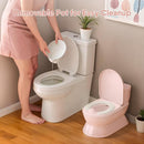 2-in-1 Toddler Potty Training Toilet - Larger Potty Chair & Detachable Training Seat for Boys & Girls Ages 1-3 with Flushing Sound, Wipes Storage, Toilet Paper Holder by TinyTreasures Baby Boutique