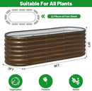 SnugNiture Galvanized Steel Raised Garden Bed, 6x2x2 ft, Outdoor Oval Deep Root Planter Box for Growing Vegetables, Flowers and Fruits by GreenHaven Gardens