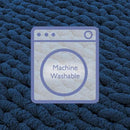 Bigacogo Chunky Knit Throw Blanket for Couch, 60x80 inches, 100% Hand Knitted with Thick Jumbo Chenille Yarn, Cozy Soft Large Rope Knot Cable Crochet Blankets for Sofa Bed Living Room, Navy Blue by CozyNest Decor