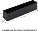 Modern Black Trough Rectangular Planter, 16“ Metal Window Planter Box for Succulent, Small Rectangle Box for Desk or Windowsill, Stainless Steel, Great Gift Ideas for Women Men by GreenHaven Gardens