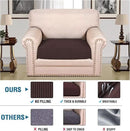 H.VERSAILTEX Super Stretch Individual Seat Cushion Covers Sofa Covers Couch Cushion Covers Slipcover Sets Thick Jacquard Textured Twill Fabric (1 Piece Chair Cushion Cover, Chocolate) by CozyNest Decor