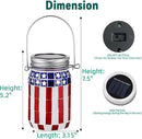 VOREEN 2 Pack Mosaic Solar Lanterns, Outdoor Glass Hanging Lights, Solar Table Lamps, Waterproof, American Flag Jar Lights Gifts, Patriotic Theme Decoration for Garden, Patio, Yard, Easter Gifts by GreenHaven Gardens