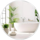 Fabuday Silver Round Mirror for Wall 24 inch - Circle Mirror for Bathroom, Entryway, Living Room, Hallway, Vanity Decor, Small Matte Metal Frame Mirrors by CozyNest Decor