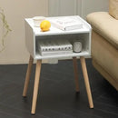 MaxSmeo White Nightstand, Small Bed Side Table for Small Spaces,Mid Century Modern Nightstand End Table with Storage and Solid Wood Legs for Bedroom Living Room(White) by CozyNest Decor