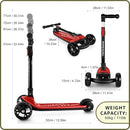 Besrey Kick Scooter for Kids Ages 3-10, 3-Wheel Folding Scooter with Adjustable Height, LED Light Wheels, Extra Wide Deck for Outdoor Activities by TinyTreasures Baby Boutique