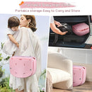 4 in 1 Portable Baby High Chair,Convertible Highchair for Babies & Toddlers-Foldable Infant Booster Seat,Carry Small Box,Dining Chair,Toddler High Chair with 5-Point Harness,Removable Tray-Pink by TinyTreasures Baby Boutique