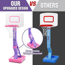 SUPER JOY Toddler Pink Basketball Hoop for Kids 1-3,2-4 5 Years Old, Adjustable Mini Hoop Set for Indoor Outdoor Play, Portable Basketball Goal Sports Toys for Little Boys Girls Birthday Gifts by TinyTreasures Baby Boutique