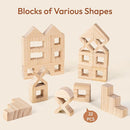 Wooden Rainbow Building Blocks Set for Kids, 22 PCS Wooden Blocks & 25 PCS Gem Cubes Stacking Blocks, Montessori Stacking Toys for Toddlers, Educational STEM Easter Toys for Boys Girls 3-6 by TinyTreasures Baby Boutique