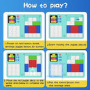 Slider Puzzle Games & LCD Writing Tablet 2 IN 1 Travel Games,530 Challenges Brain Teaser Toys for Kids,Drawing Pad Gifts for Boys Girls(Blue) by TinyTreasures Baby Boutique