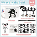 Car Seat Toys for Babies 0-6 Months,Hanging Rattle Toys for Crib Mobile, Baby Spiral Hanging Stroller Black and White High Contrast Toys for Newborn 0 3 6 9 12 Months Baby Boys Girls (Set-2) by TinyTreasures Baby Boutique