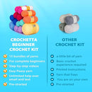 Crochetta Crochet Kit for Beginners, Crochet Kit Step-by-Step Video Tutorials, Crochet Starter Kit Learn to Crochet Kits for Adults Kids Beginners, Jumbo 3 Colorful Octopus Familly (40%+ Yarn Content) by TinyTreasures Baby Boutique