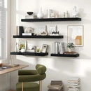 Heimlove 48" Black Floating Shelves for Wall,10 Deep Rustic Wood Display & Storage Wall Shelves with Heavy Duty Brackets for Bathroom,Bedroom,Kitchen,Living Room,Office by CozyNest Decor