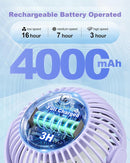 Stroller Fan Clip on for Baby, 4000mAh Rechargeable Battery Operated, Flexible Tripod, 3 Wind Speed, 360° Rotatable, Small Portable Fan for Car Seat Crib Backseat Beach Travel Camping, Purple by TinyTreasures Baby Boutique
