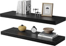 Large Floating Shelves for Wall Set of 2 Wooden Wall Shelves 30 in x 12.75 in x 2 in Room Decor Long Shelf with Invisible Wall Mount Bracket for Bedroom Kitchen Living Room Black Wood by CozyNest Decor