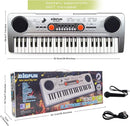 Raimy Piano Keyboard for Kids 49 Keys Portable Keyboard Piano Early Learning Educational Electronic Musical Instrument Toys Gifts for 3 4 5 6 7 8 9 Year Old Boys and Girls (Silver) by TinyTreasures Baby Boutique