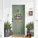 Interchangeable Seasonal Welcome Sign Front Door Decoration with 4 Seasonal Wreaths and LED Light, Rustic Round Wood Wreaths Wall Hanging Outdoor, Farmhouse Front Door Decoration Home Décor by CozyNest Decor