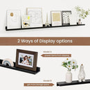 Picture Ledge Shelf, Solid Pine Wood Floating Shelves Set of 2, 48 Inches Nursery Book Shelves for Toys Storage, Kids Bookshelf Wall Mounted for Living Room Bedroom Decor Books Photo Frames, Black by TinyTreasures Baby Boutique