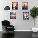 ELEVENSPACE Boho Wall Art Decor,New York, London, Tokyo, Paris, Eiffel Tower,City Wall Decor Art,Modern Landscape Wall Art for Living Room Bedroom Prints Poster,8x10 Inch Set of 4,Unframed by CozyNest Decor