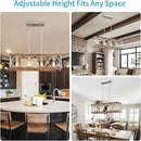 XINGQI Farmhouse Dining Room Chandeliers, Rectangle Vintage Hanging Lighting Fixtures, 4-Light Kitchen Island Lighting, Rustic Metal Chandelier Pendant Light, Antique Wood Grain XY082 by CozyNest Decor