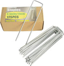 6 Inch Landscape Staples, More Thicker Heavy Duty 8 Gauge Galvanized Landscape Stakes, 125 Packs Garden Staples for Lawns, Weed Barriers, and Landscape Fabrics, Irrigation Hose, Tent Pegs by CozyNest Decor