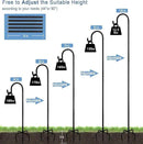 108 inch Outdoor Shepherd Hook with 5 Prong Base (2 Packs), Adjustable Heavy Duty Garden Hanging Stake for Bird Feeder Solar Light Plant Hanger Wedding Decor, Matte Black by GreenHaven Gardens