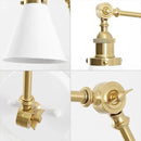 JONATHAN Y JYL7462B-SET2 Rover 7" Classic Industrial Metal Adjustable Arm LED Wall Sconce, White/Brass Gold (Set of 2) for Bedroom, Bathroom, Vanity by CozyNest Decor