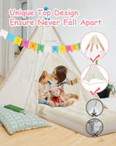 6 Pack Teepee Tent for Kids with Inflatable Airbed, Light, Toddler Tent Children Room Tents, Slumber Party Sleepover Tents, Indoor Outdoor Kids Playtent Playhouse for Girls & Boys by TinyTreasures Baby Boutique
