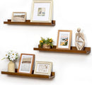 Picture Ledge Wall Shelves 24 inches Width Set of 3, Solid Pine Wood Rustic Floating Ledge Shelves for Wall for Kids' Room Bedroom Kitchen Bathroom Living Room Nursery Display Wall Decor, Walnut by TinyTreasures Baby Boutique