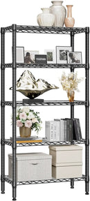 1250 lbs 5 Tier Shelf Metal Storage Shelves Shelving Wire Rack Heavy Duty Closet Organizers for Garage Kitchen Bathroom Laundry Black 13.8" D x 29.5" W x 59.5" H by CozyNest Decor