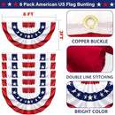 3x6 Ft 6 Pack American Pleated Fan Flag, Patriotic Half Fan Banner American Flag Decoration Bunting for Outside Red White and Blue Decor Independence Day Memorial Day 4th of july Decorations by GreenHaven Gardens