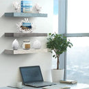 Sorbus Floating Shelves - 3 Pack 16 Inch Rustic Grey Blue Rustic Wall Shelves for Bedroom, Kitchen, Living Room, Bathroom Shelves, Home Decor, Office - Floating Shelf for Trophies, Frames by CozyNest Decor
