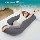 Sasttie Pregnancy Pillows for Sleeping, U Shaped Cooling Full Body Pillow with Removable Cover, Pregnant Women Must Haves, Maternity Essential, Dark Grey by TinyTreasures Baby Boutique