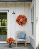 Briful Fall Wreaths for Front Door, 20inch Autumn Magnolia Leaves Wreath with Fruit Harvest Hanging Wreath for Outdoor Porch Home Kitchen Mantel Room Halloween Thanksgiving Decor by CozyNest Decor